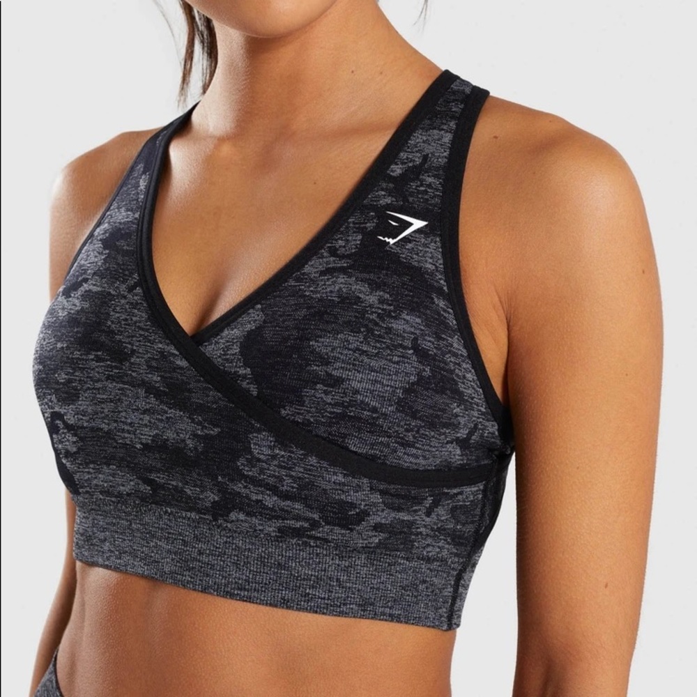 Gymshark Camo Seamless Sports Bra - Black